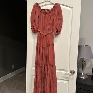 Vici Terracotta Long Sleeve Maxi Dress